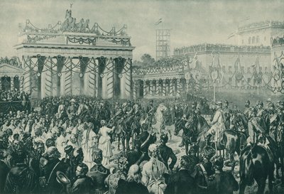 1871年6月16日、ベルリンのプロイセン戦争でのプロイセンの勝利のお祝い 作： Wilhelm Camphausen